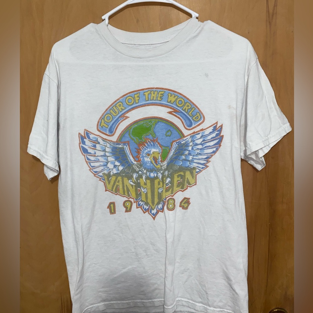 Van Halen white tee; size small